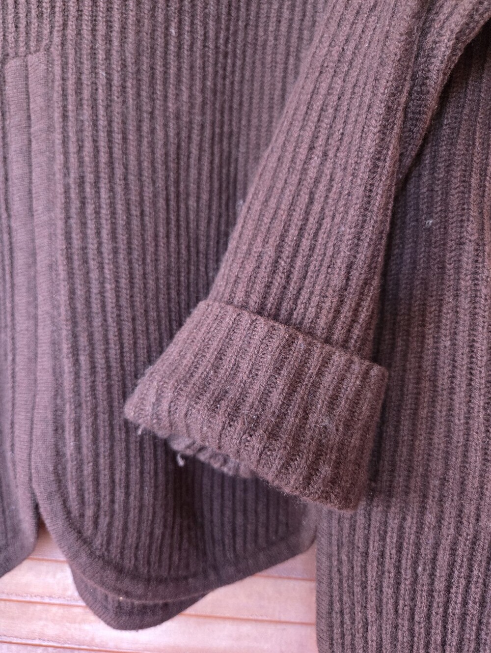 Chloe Kristyn Mink Anna Scallop Hem Turtleneck Sweater Burgundy Brown Size S - Picture 3 of 10